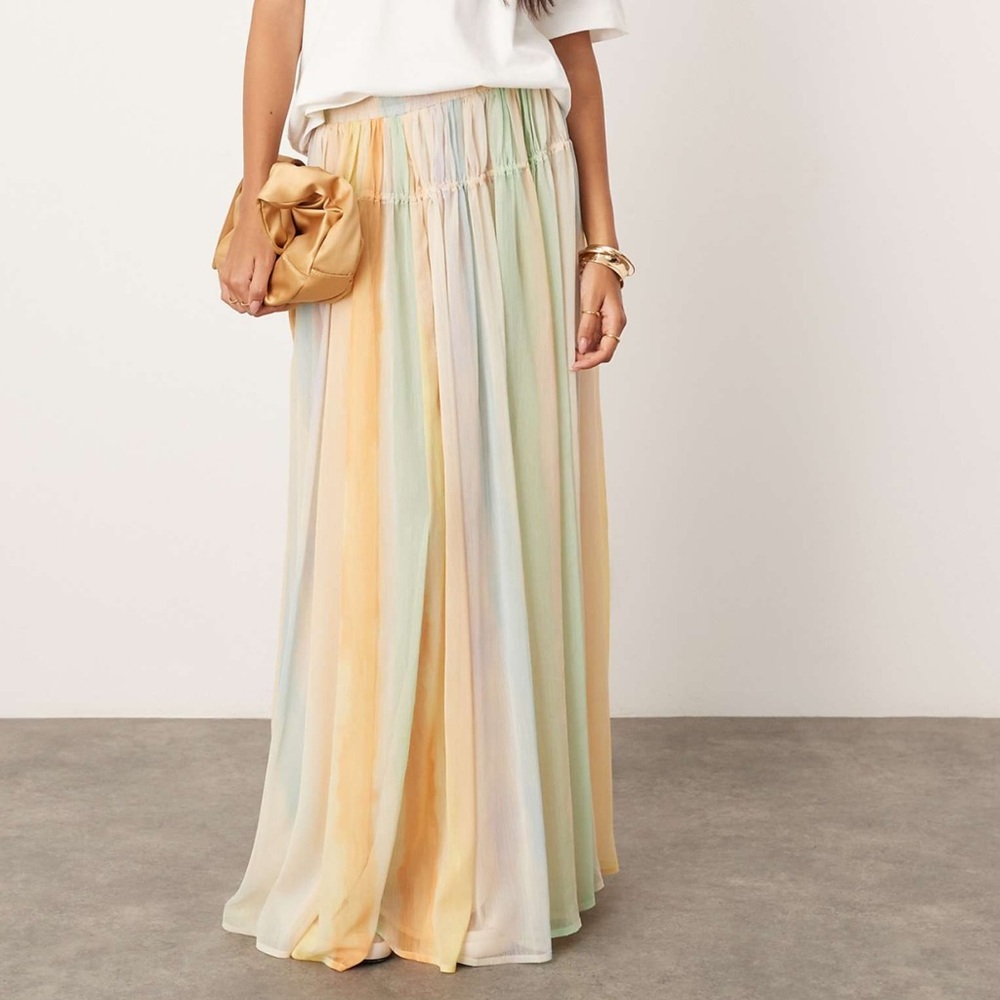ASOS edition tiered maxi skirt